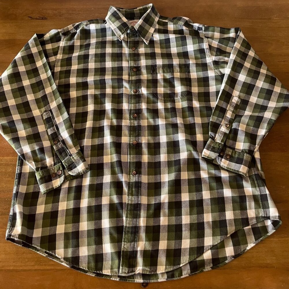 Brooks Brothers 346 Long Sleeve Button Down Size XL Green Gray White Plaid Mens